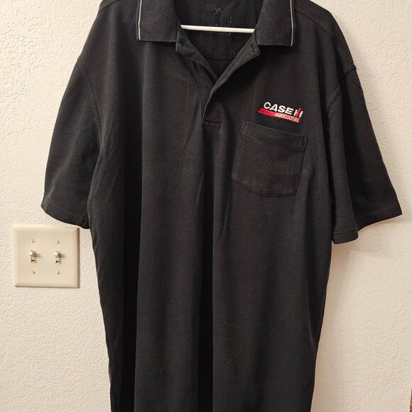 CASE IH AGRICULTURE Black Polo Shirt with Logo - Short Sleeves - Men's 2XL-3XL - Picture 3 of 6
